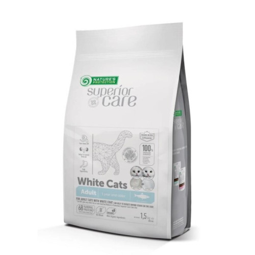 (訂貨需時3-5天) Nature's Protection Cat Superior Care - WHITE CATS 1.5kg (WCHE) 保然貓糧  無穀物去淚痕 白貓配方 鯡魚